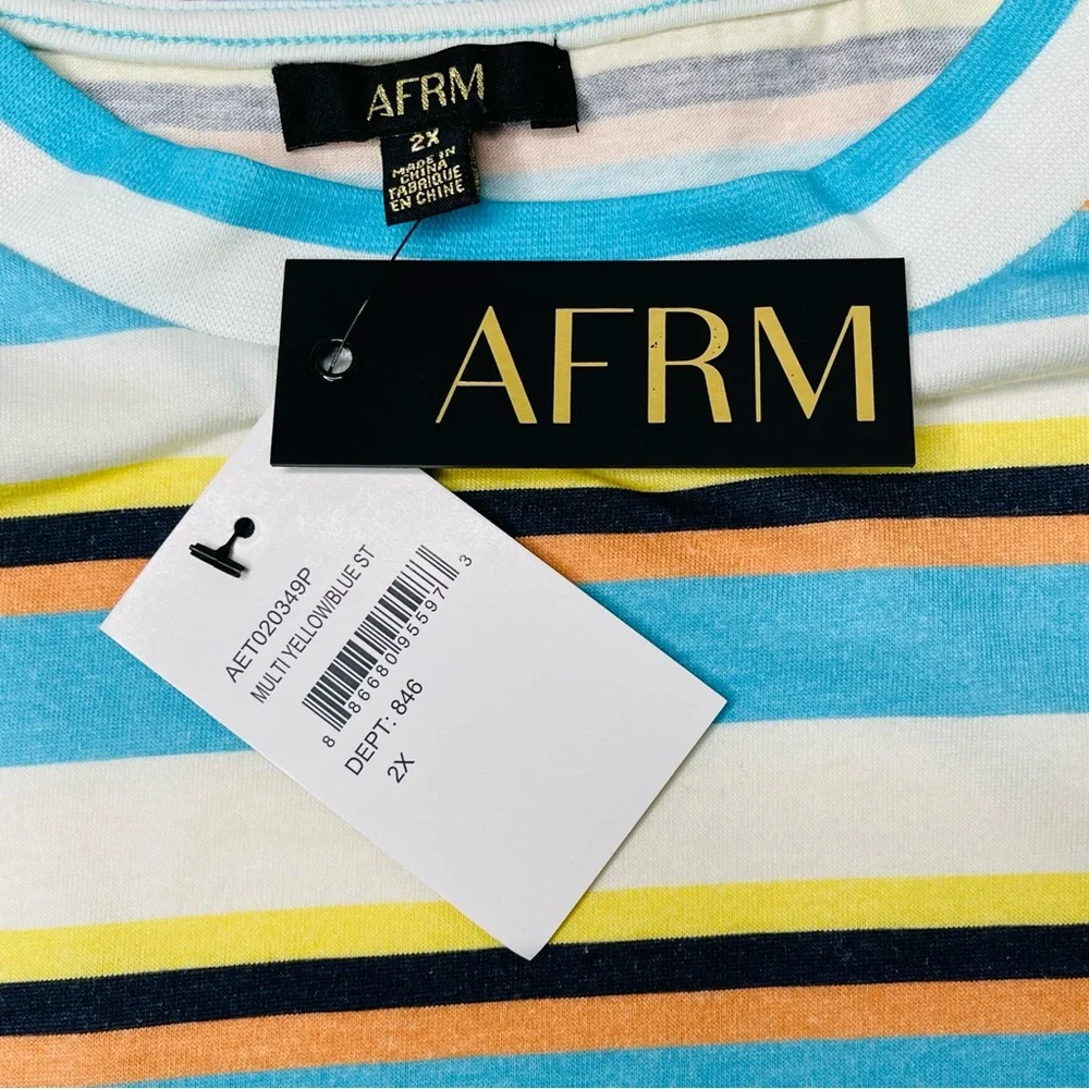 AFRM Turquoise Stripe Jorja Knit Top Size 2XL NWT - Picture 6 of 10